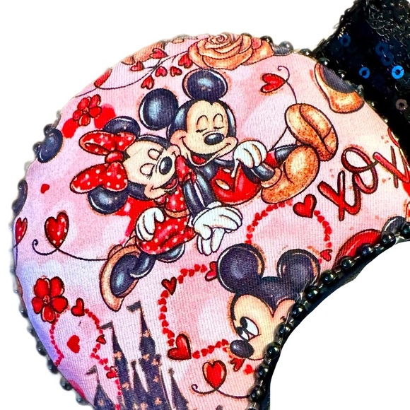 Women’s Handmade Disney Inspired Sequin Bow Mickey & Minnie Mouse Ears - NWOT - Picture 5 of 6